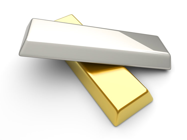 Gold and silver bars