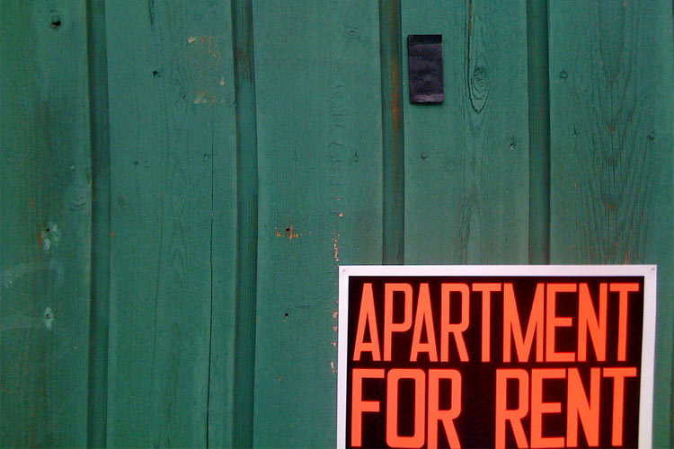 Apartment for rent sign